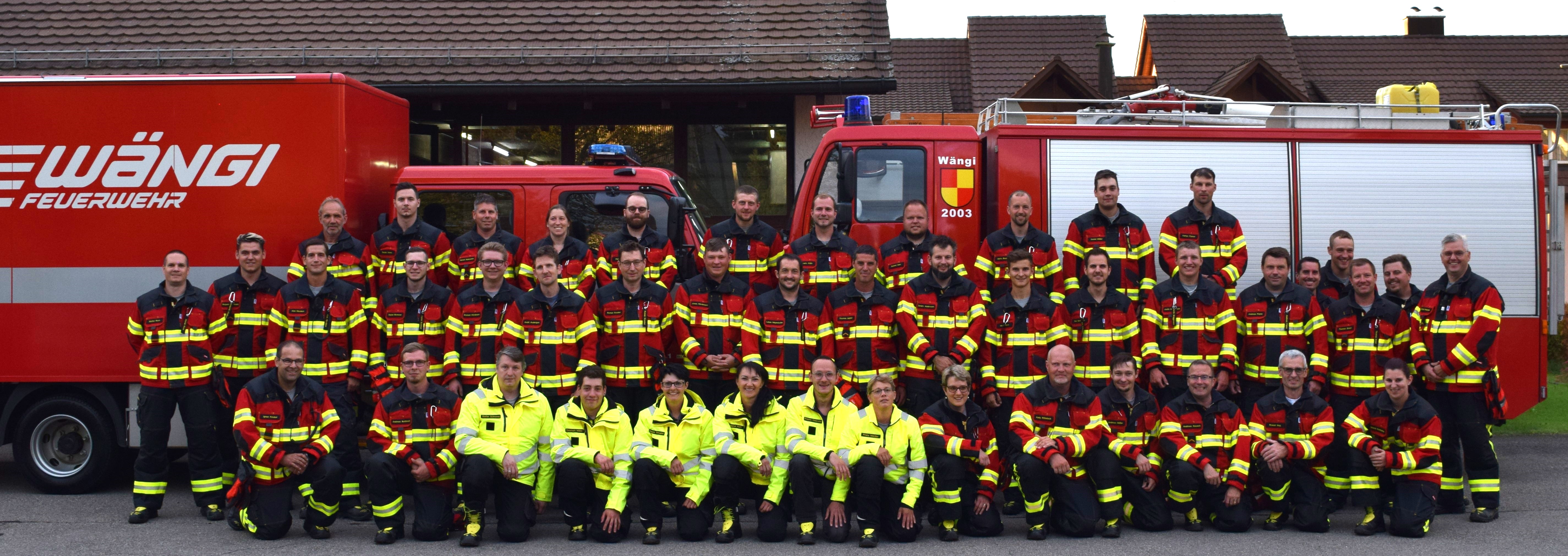 Gruppenfoto der Feuerwehr Wängi